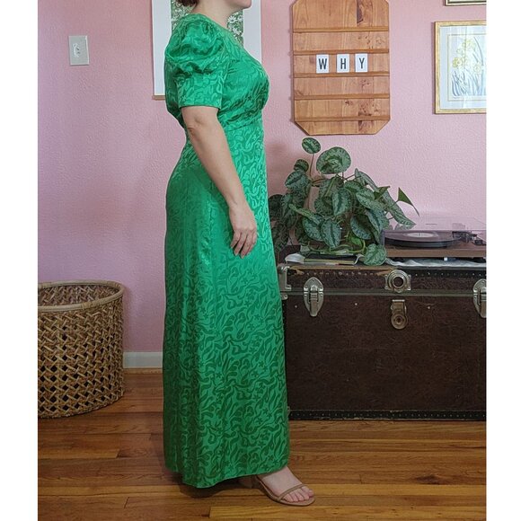 SALONI 100% Silk Green Bianca Midi Dress NWT Size 10 - Picture 4 of 17